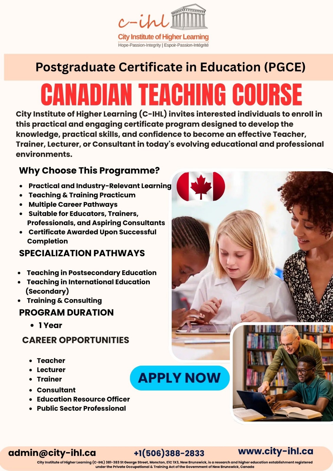 Complete Payment for Canadian Teaching Course